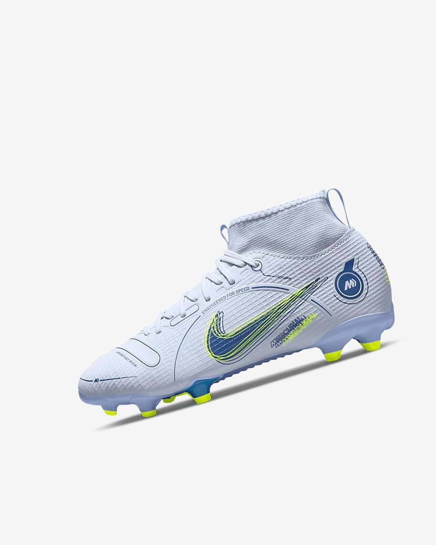 Grey / Light Blue / Blue / Blue Nike Jr. Mercurial Superfly 8 Academy MG Girls\' Soccer Cleats | CA_5094