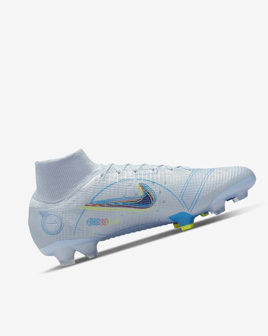 Grey / Light Blue / Blue / Blue Nike Mercurial Superfly 8 Elite FG Women's Soccer Cleats | CA_4515