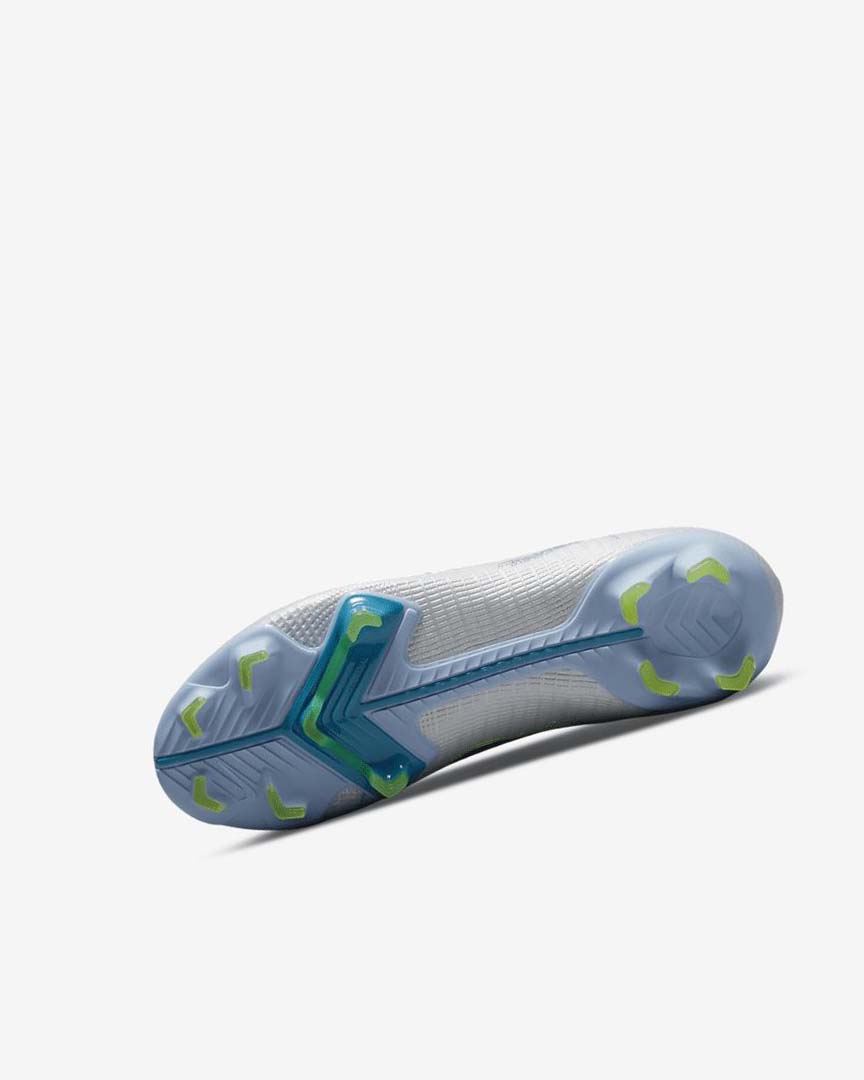 Grey / Light Blue / Blue Nike Jr. Mercurial Superfly 8 Pro FG Boys' Soccer Cleats | CA_2950