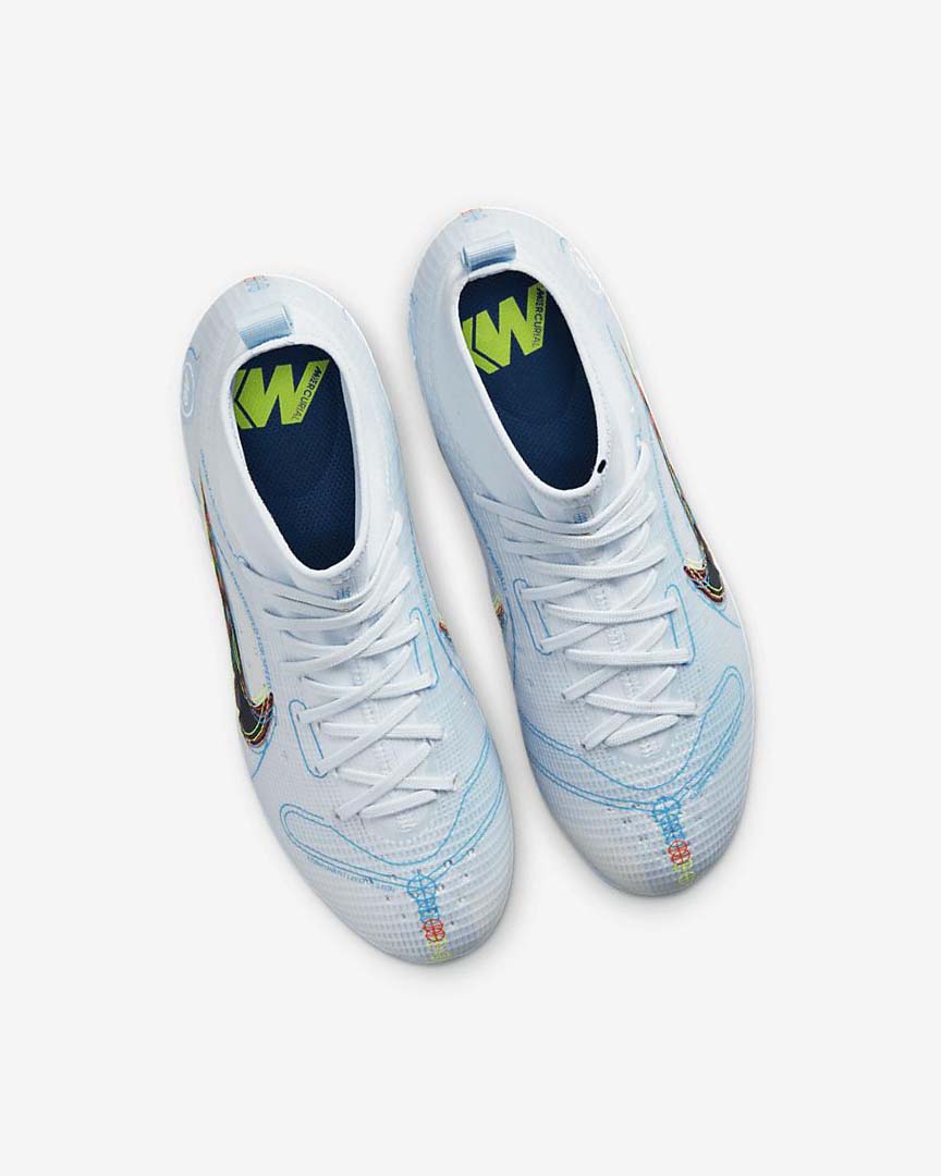 Grey / Light Blue / Blue Nike Jr. Mercurial Superfly 8 Pro FG Boys' Soccer Cleats | CA_2950