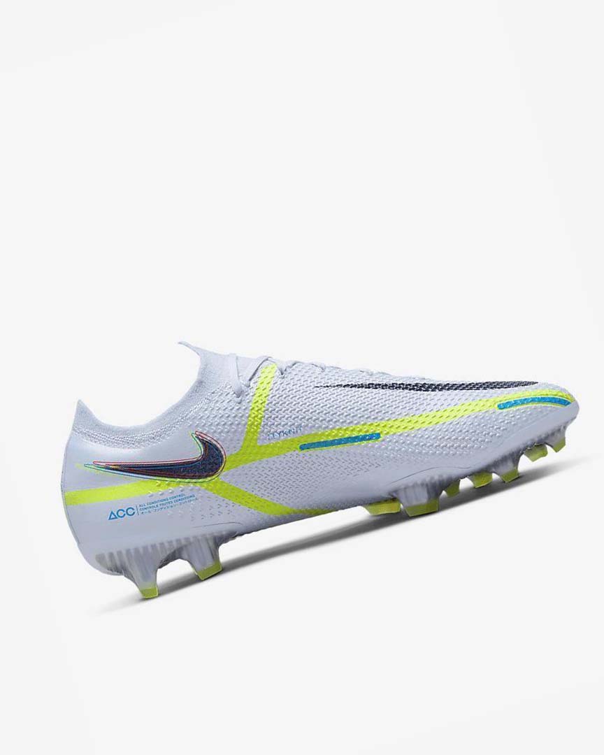 Grey / Light Blue / Blue Nike Phantom GT2 Elite FG Men's Soccer Cleats | CA_2330