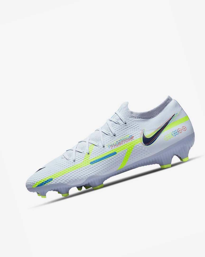 Grey / Light Blue / Blue Nike Phantom GT2 Pro FG Men\'s Soccer Cleats | CA_4586
