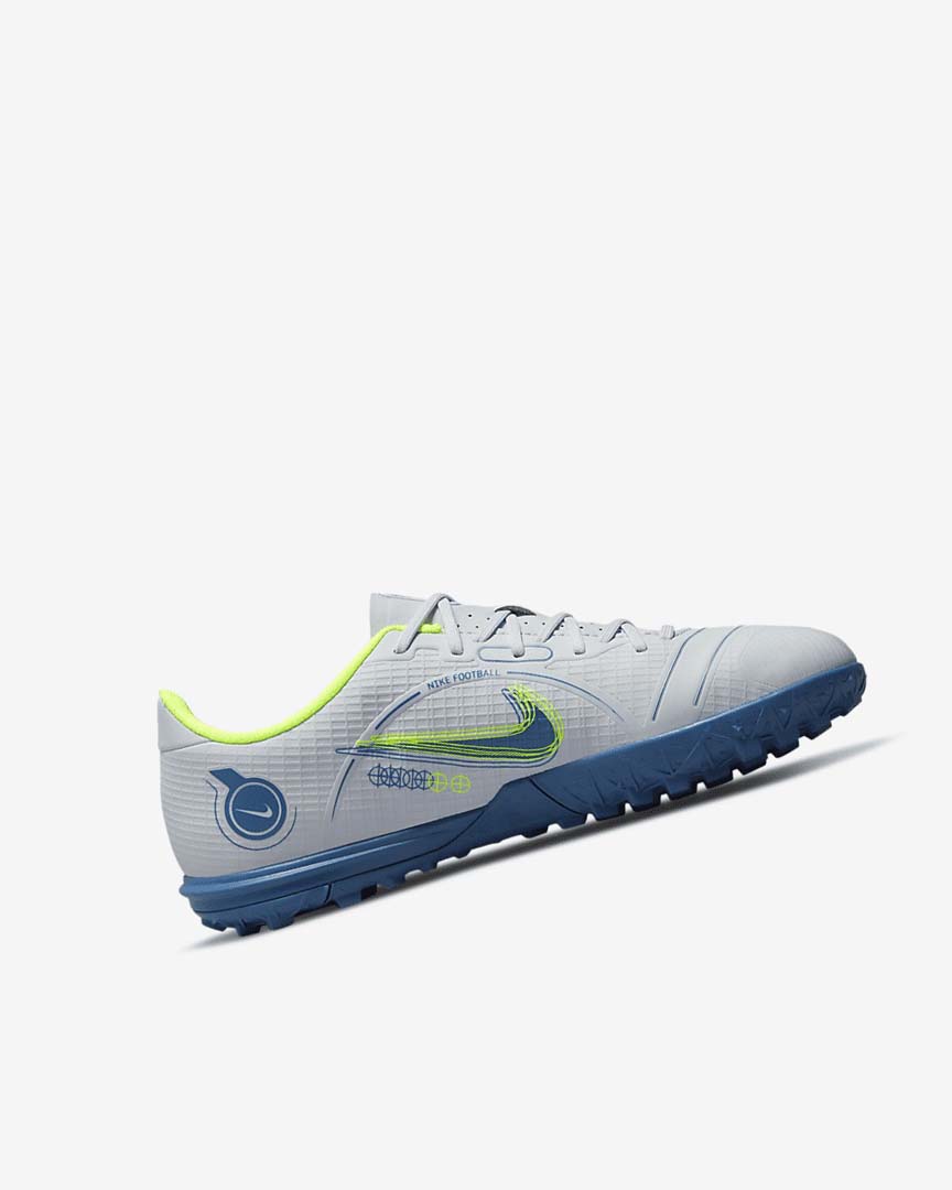 Grey / Light Blue / Dark Blue Nike Jr. Mercurial Vapor 14 Academy TF Girls' Soccer Shoes | CA_2578