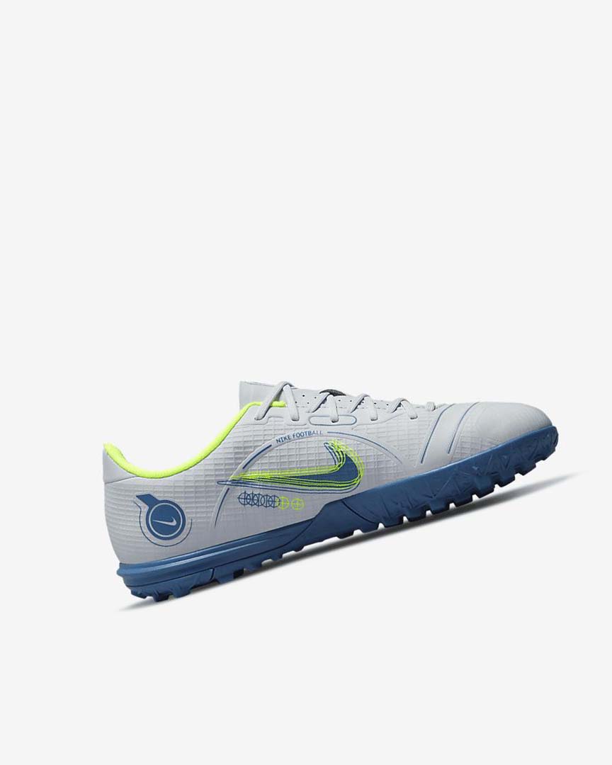 Grey / Light Blue / Dark Blue Nike Jr. Mercurial Vapor 14 Academy TF Boys' Soccer Shoes | CA_4751