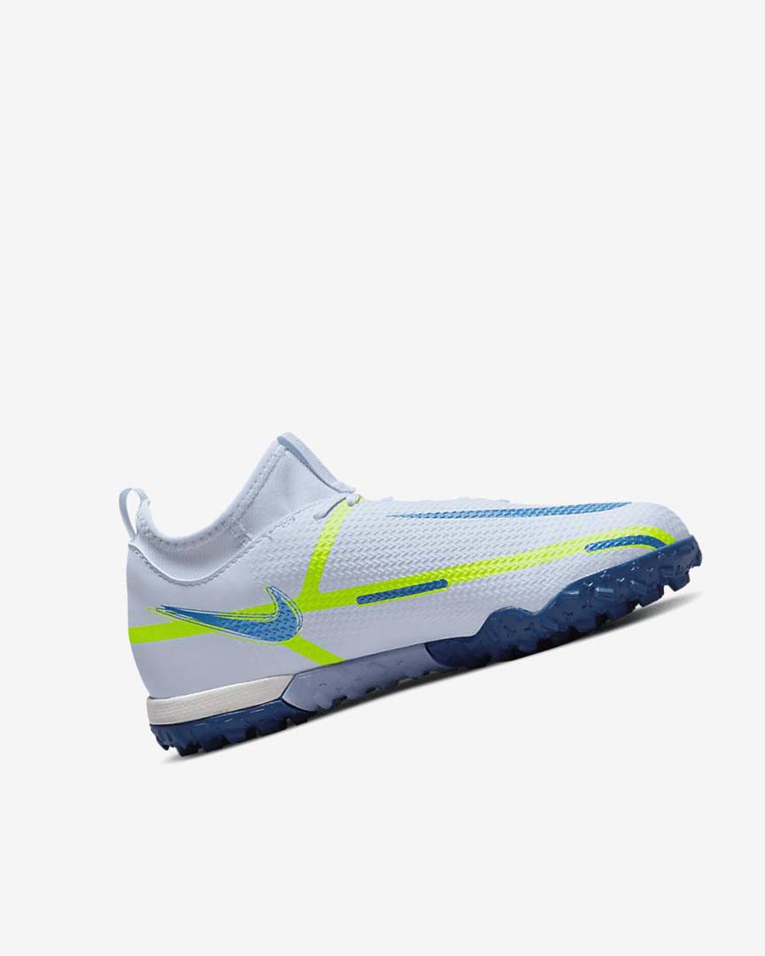 Grey / Light Blue / Dark Blue Nike Jr. Phantom GT2 Academy Dynamic Fit TF Boys' Soccer Shoes | CA_2561