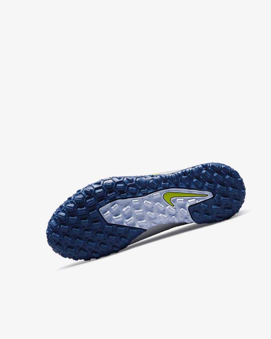 Grey / Light Blue / Dark Blue Nike Jr. Phantom GT2 Academy Dynamic Fit TF Girls' Soccer Shoes | CA_2625