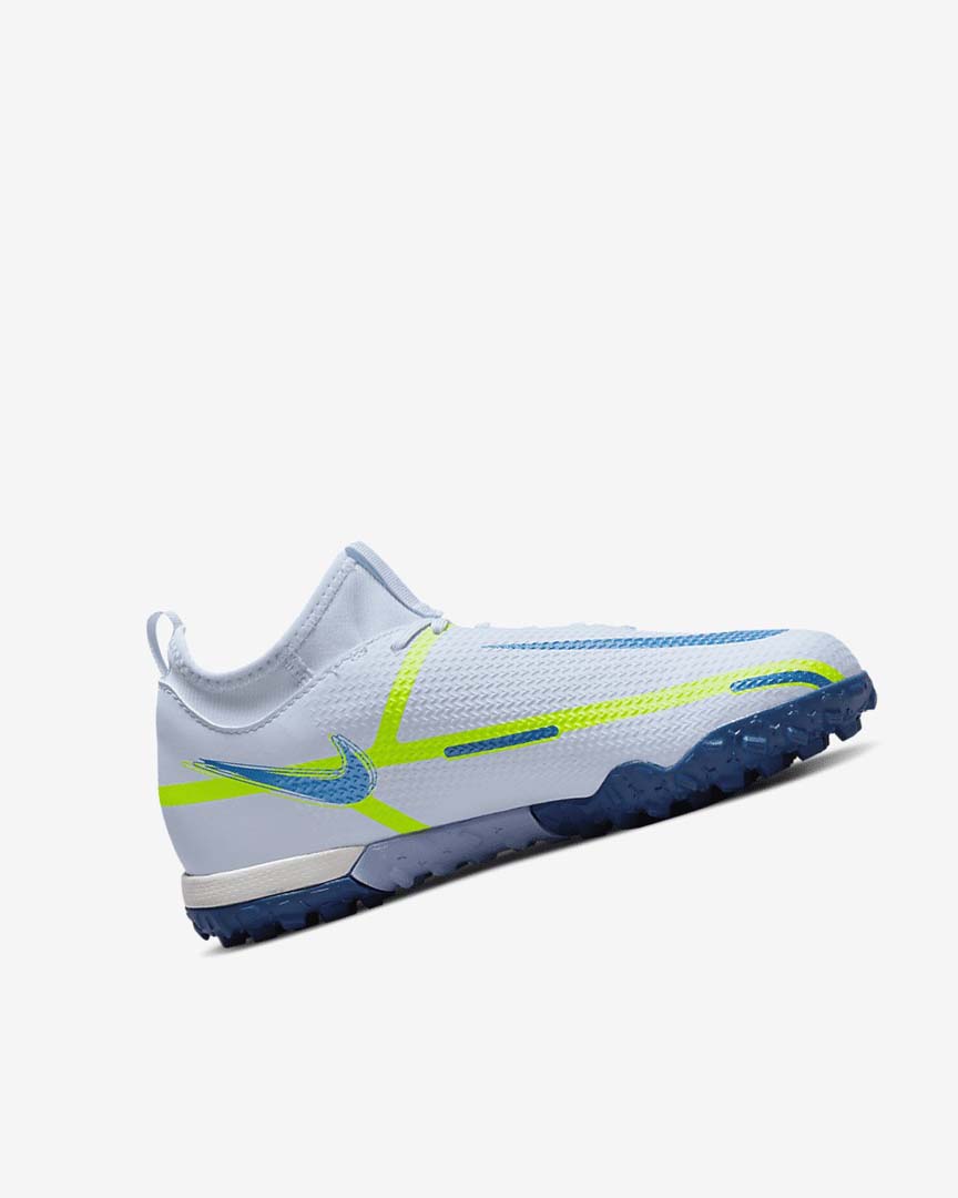 Grey / Light Blue / Dark Blue Nike Jr. Phantom GT2 Academy Dynamic Fit TF Girls' Soccer Shoes | CA_2625