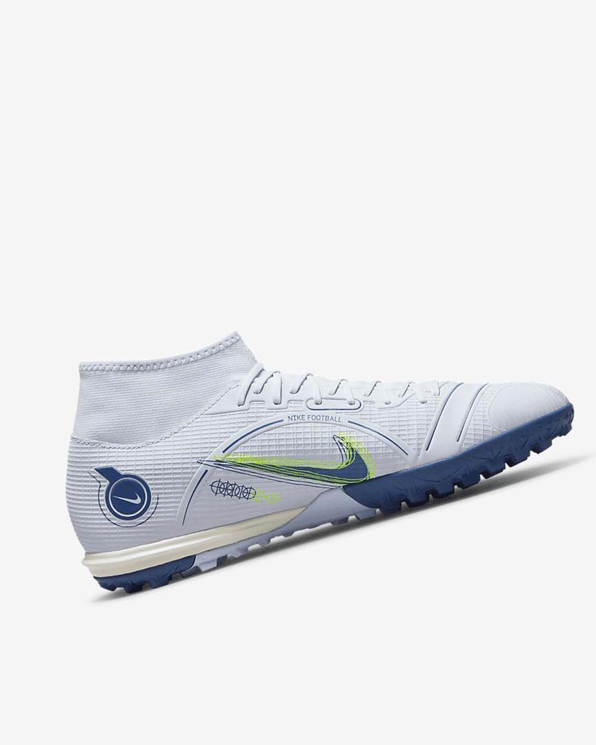 Grey / Light Blue / Dark Blue Nike Mercurial Superfly 8 Academy TF Women's Soccer Shoes | CA_4767