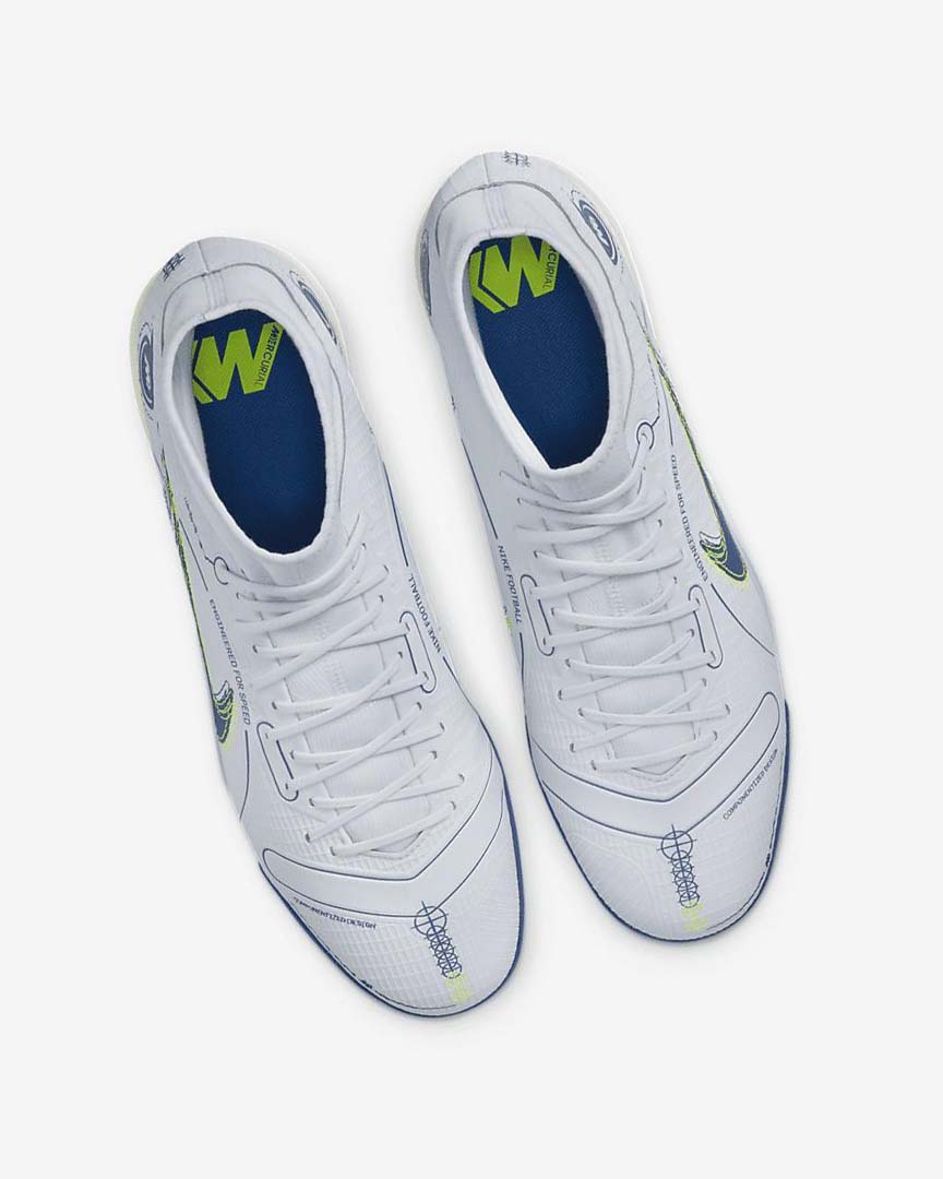Grey / Light Blue / Dark Blue Nike Mercurial Superfly 8 Academy TF Women's Soccer Shoes | CA_4767