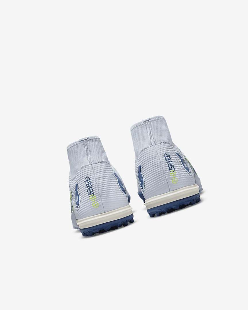 Grey / Light Blue / Dark Blue Nike Mercurial Superfly 8 Academy TF Women's Soccer Shoes | CA_4767