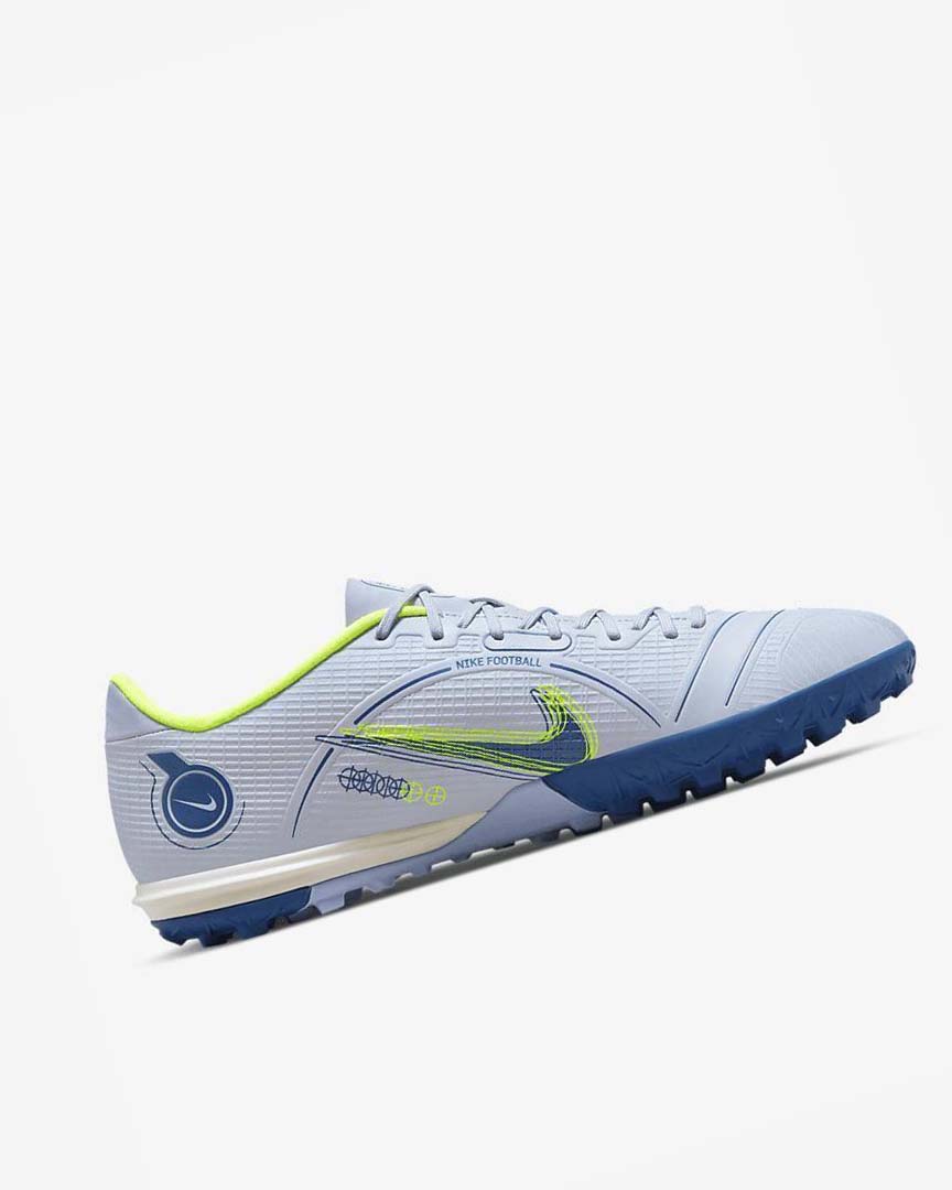 Grey / Light Blue / Dark Blue Nike Mercurial Vapor 14 Academy TF Men's Soccer Shoes | CA_5364