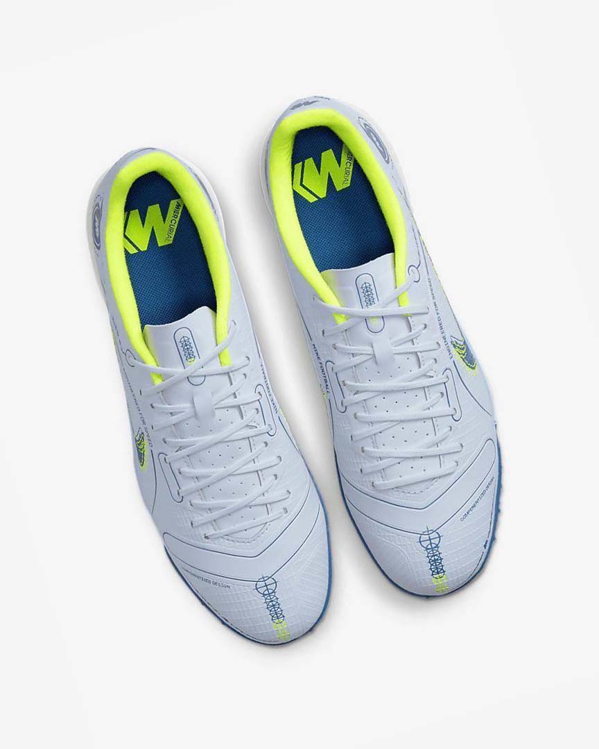 Grey / Light Blue / Dark Blue Nike Mercurial Vapor 14 Academy TF Men's Soccer Shoes | CA_5364