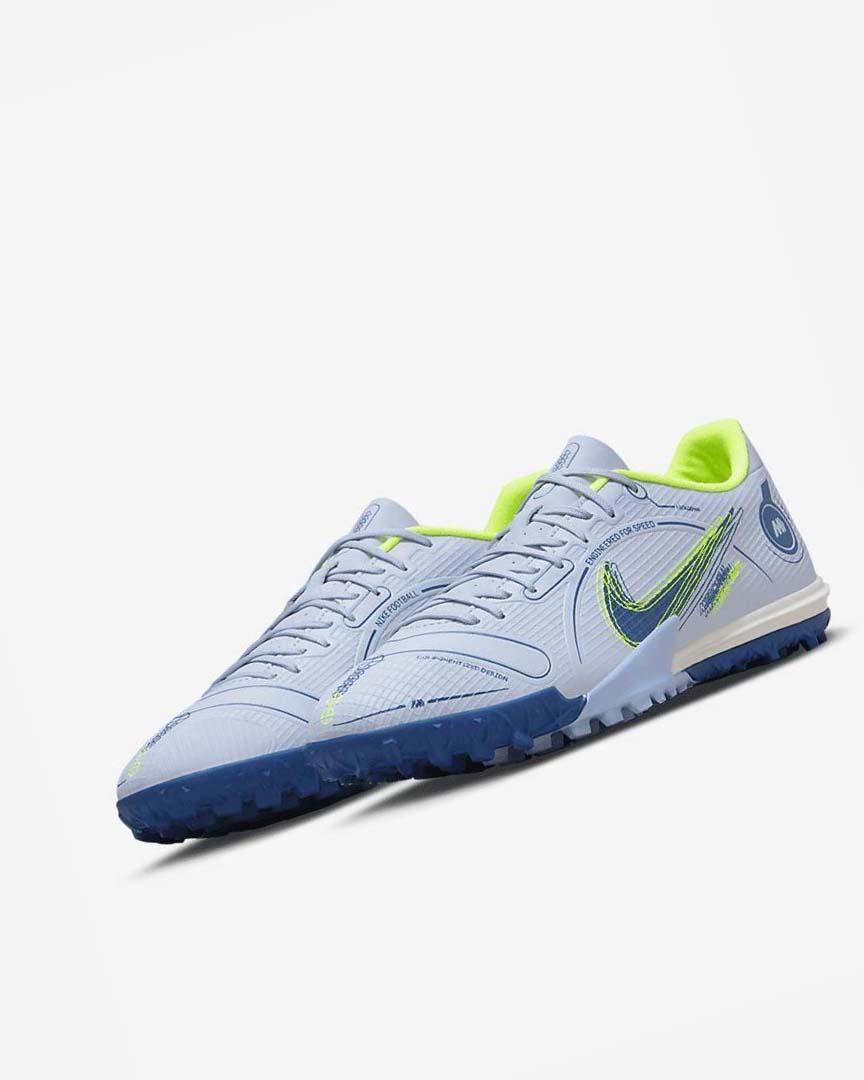 Grey / Light Blue / Dark Blue Nike Mercurial Vapor 14 Academy TF Men's Soccer Shoes | CA_5364