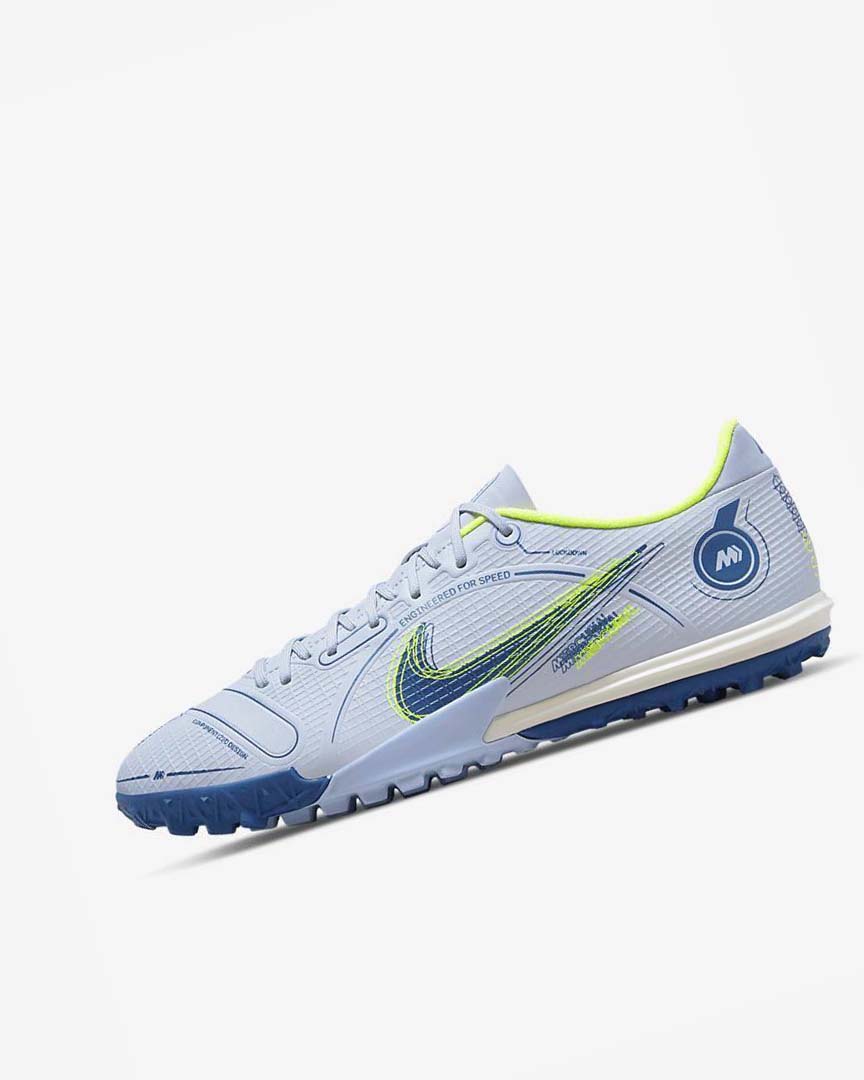 Grey / Light Blue / Dark Blue Nike Mercurial Vapor 14 Academy TF Men\'s Soccer Shoes | CA_5364