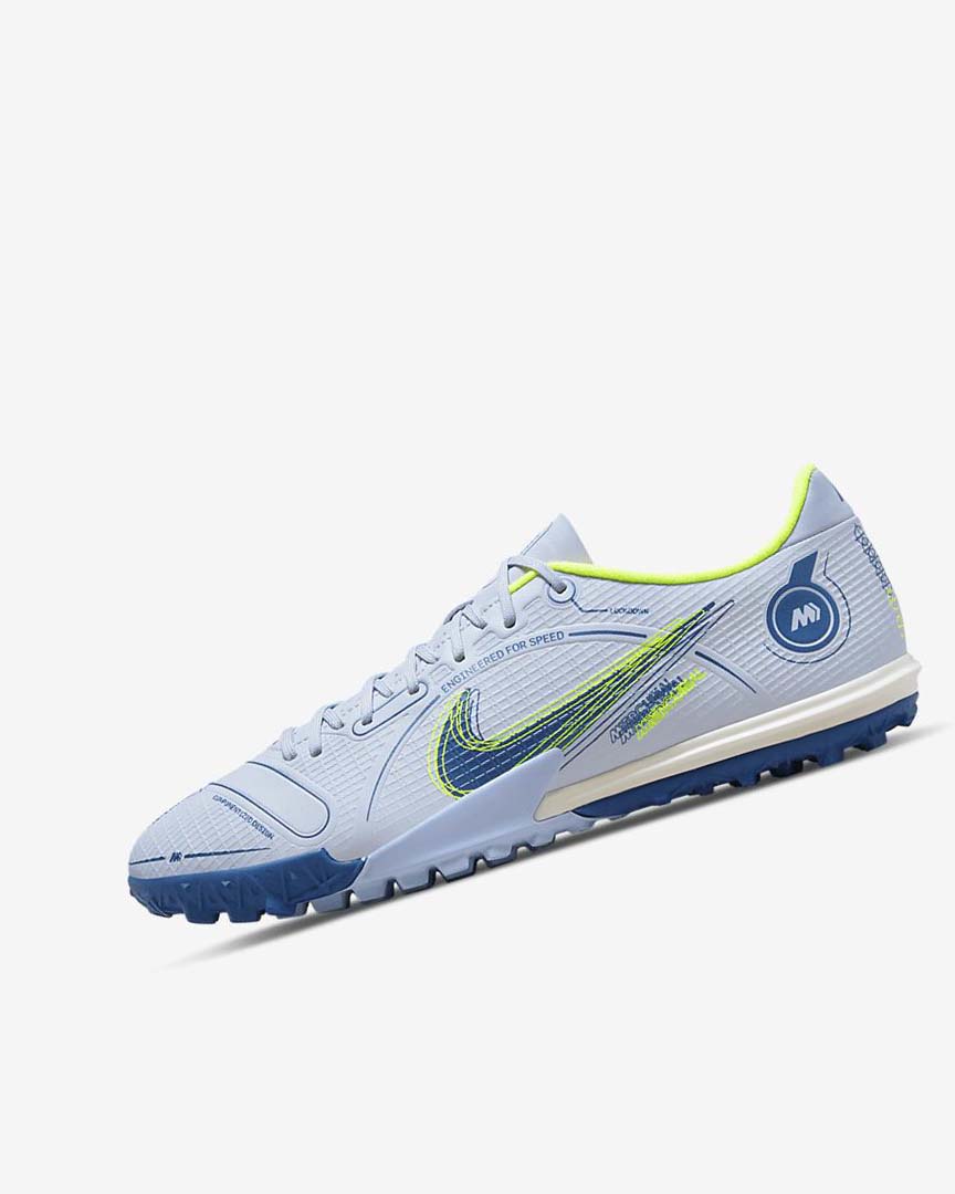 Grey / Light Blue / Dark Blue Nike Mercurial Vapor 14 Academy TF Women\'s Soccer Shoes | CA_5527