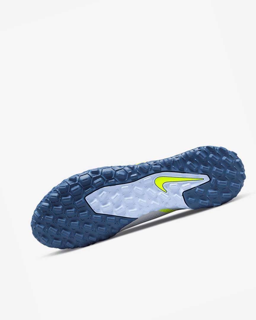 Grey / Light Blue / Dark Blue Nike Phantom GT2 Academy Dynamic Fit TF Men's Soccer Shoes | CA_2496