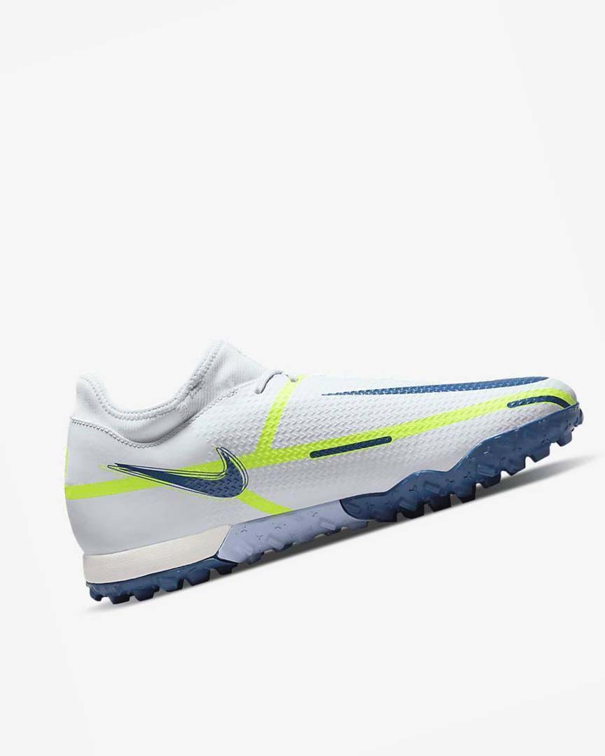 Grey / Light Blue / Dark Blue Nike Phantom GT2 Academy Dynamic Fit TF Men's Soccer Shoes | CA_2496