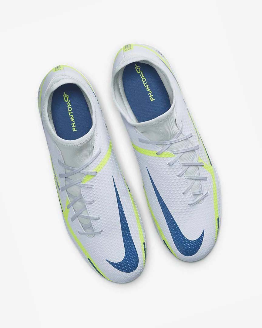 Grey / Light Blue / Dark Blue Nike Phantom GT2 Academy Dynamic Fit MG Men's Soccer Cleats | CA_2875