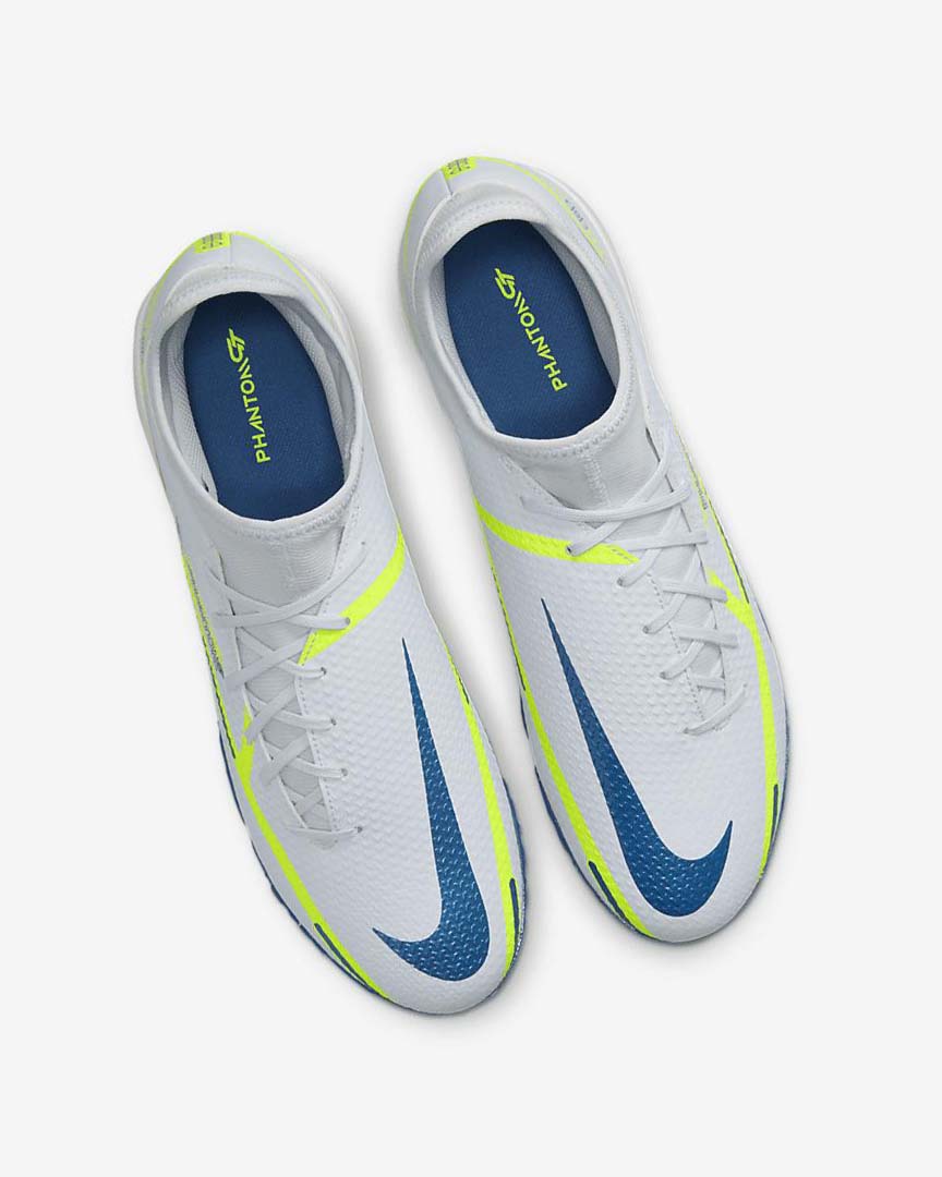 Grey / Light Blue / Dark Blue Nike Phantom GT2 Academy Dynamic Fit TF Women's Soccer Shoes | CA_2897