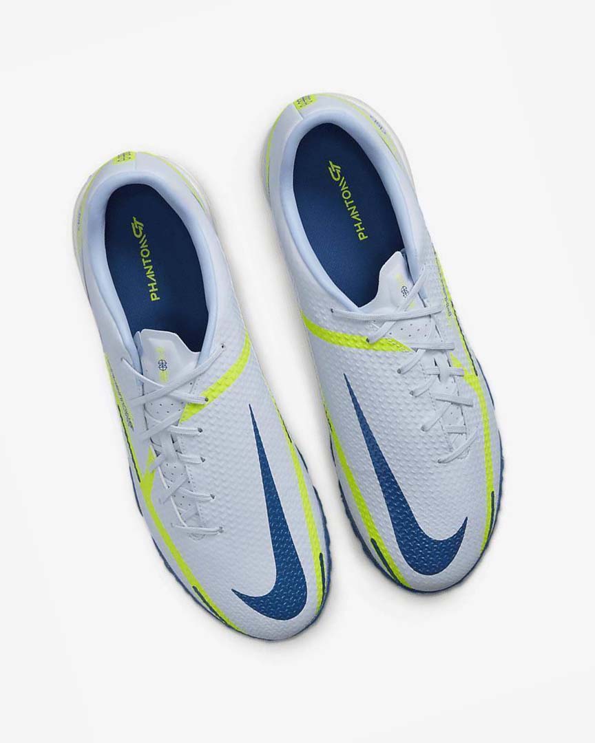 Grey / Light Blue / Dark Blue Nike Phantom GT2 Academy TF Men's Soccer Shoes | CA_2948