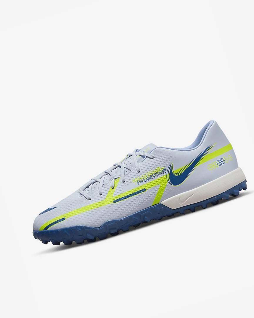 Grey / Light Blue / Dark Blue Nike Phantom GT2 Academy TF Men\'s Soccer Shoes | CA_2948