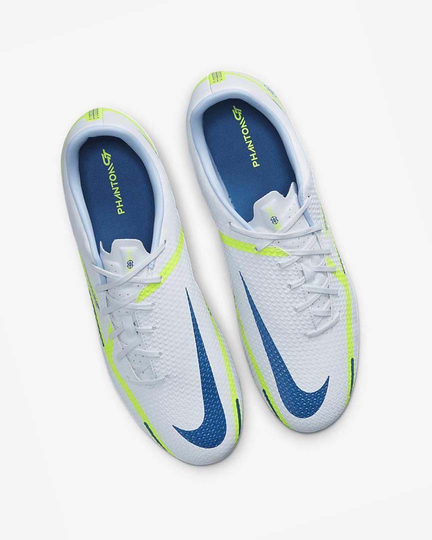 Grey / Light Blue / Dark Blue Nike Phantom GT2 Academy MG Men's Soccer Cleats | CA_4992