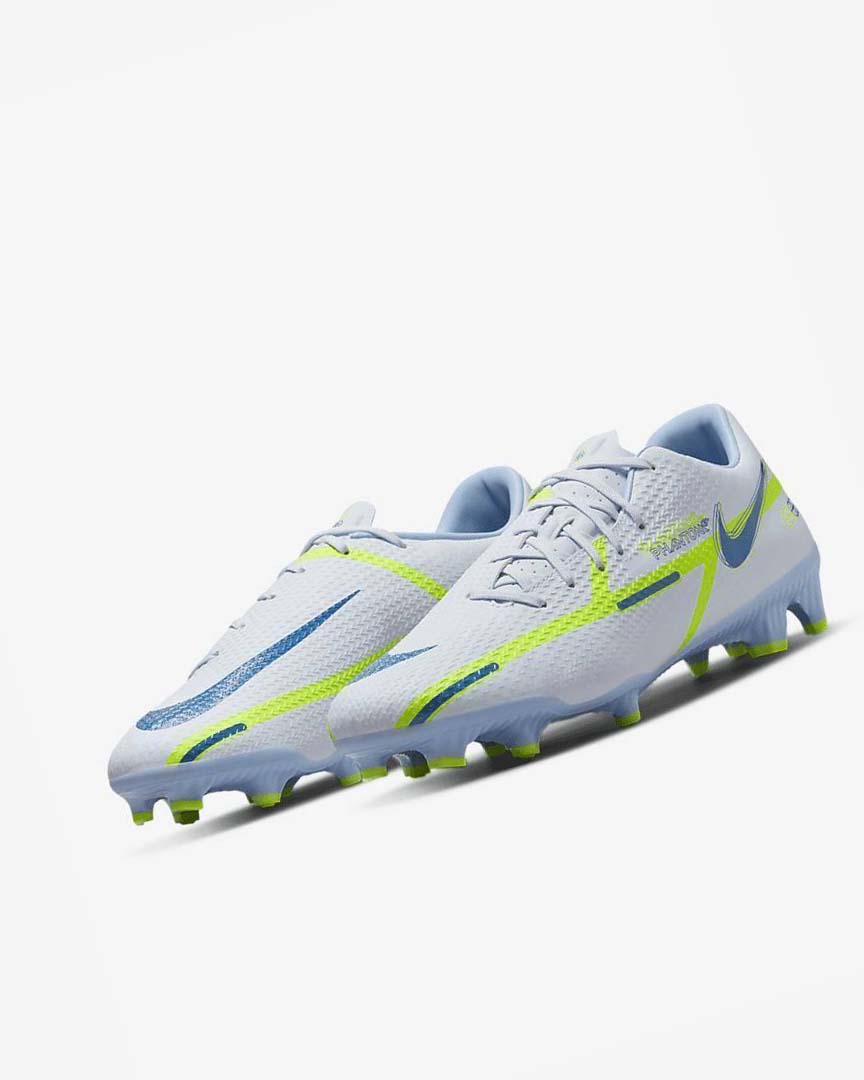 Grey / Light Blue / Dark Blue Nike Phantom GT2 Academy MG Men's Soccer Cleats | CA_4992