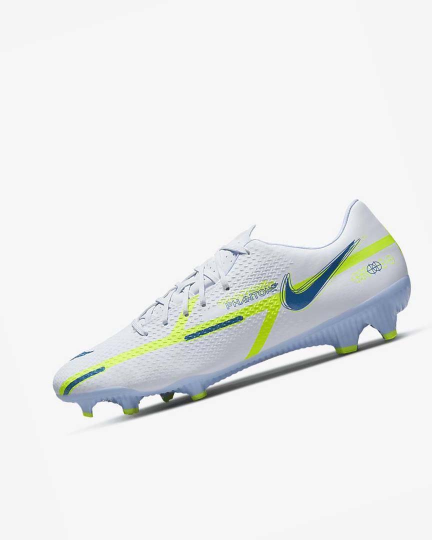 Grey / Light Blue / Dark Blue Nike Phantom GT2 Academy MG Men\'s Soccer Cleats | CA_4992