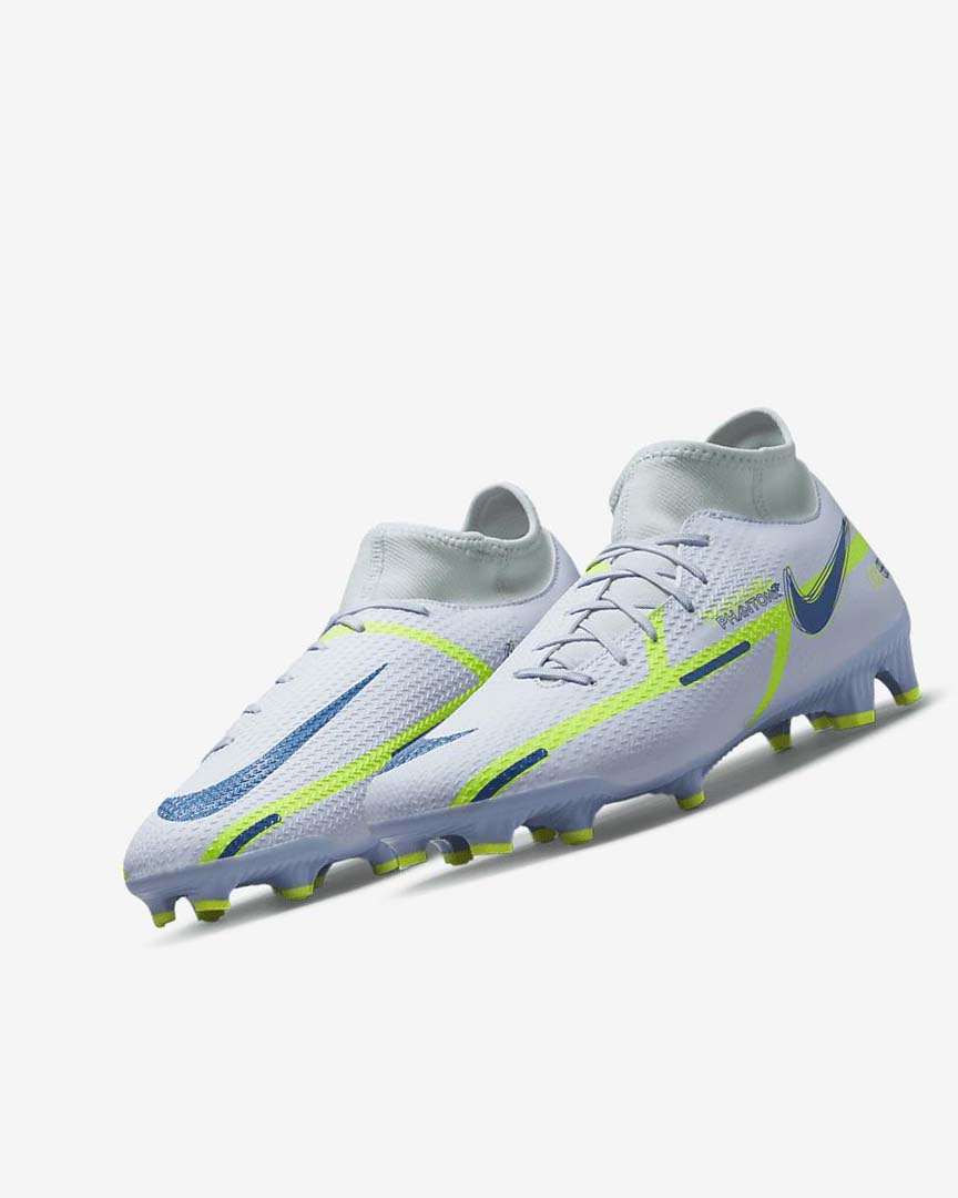 Grey / Light Blue / Dark Blue Nike Phantom GT2 Academy Dynamic Fit MG Women's Soccer Cleats | CA_5220