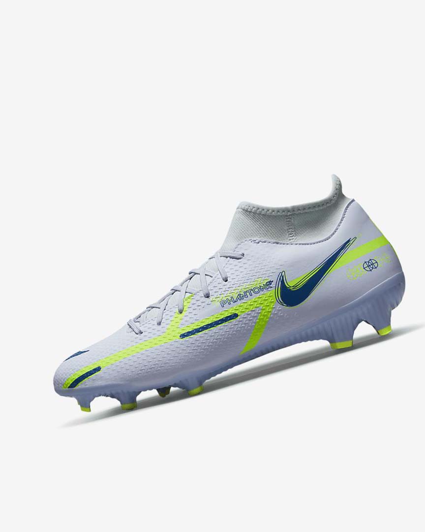 Grey / Light Blue / Dark Blue Nike Phantom GT2 Academy Dynamic Fit MG Women\'s Soccer Cleats | CA_5220