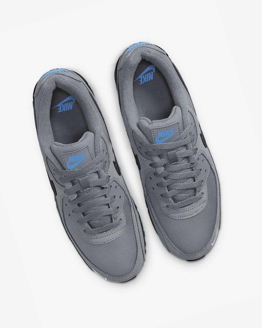 Grey / Light Blue / Metal Silver / Black Nike Air Max 90 Men's Casual Shoes | CA_2400