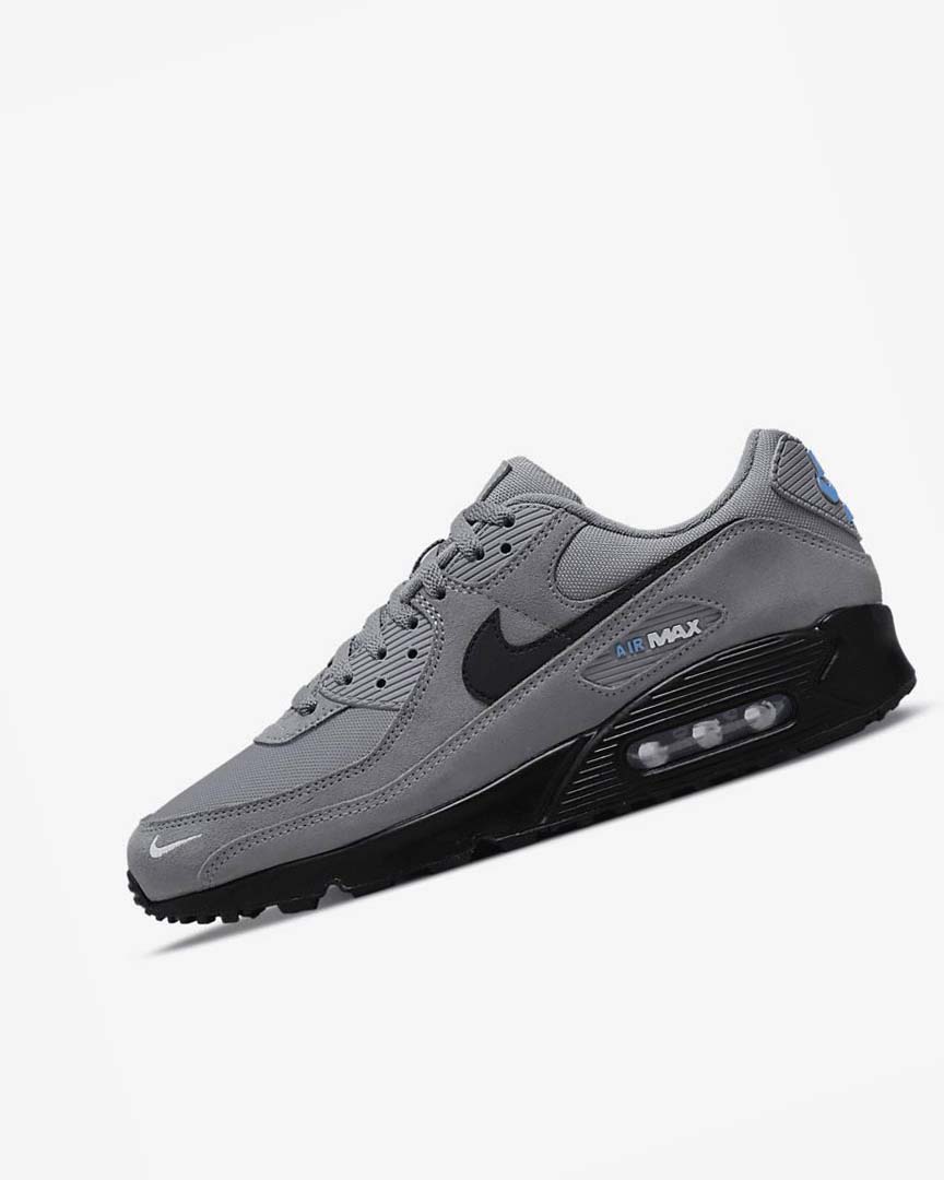 Grey / Light Blue / Metal Silver / Black Nike Air Max 90 Men\'s Casual Shoes | CA_2400