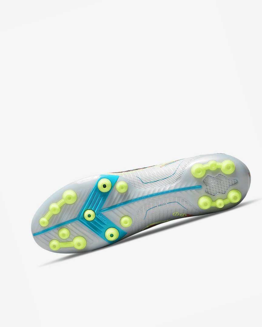 Grey / Light Blue / Orange / Blue Nike Mercurial Vapor 14 Elite AG Men's Soccer Cleats | CA_3169