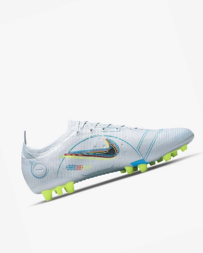 Grey / Light Blue / Orange / Blue Nike Mercurial Vapor 14 Elite AG Men's Soccer Cleats | CA_3169