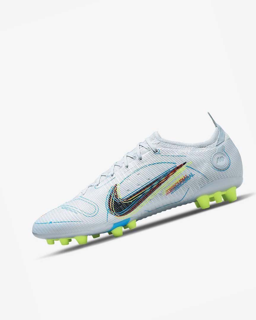 Grey / Light Blue / Orange / Blue Nike Mercurial Vapor 14 Elite AG Men\'s Soccer Cleats | CA_3169