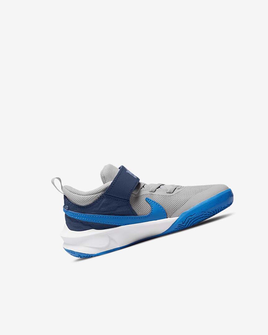 Grey / Navy / Green / Blue Nike Team Hustle D 10 Boys' Basketball Shoes | CA_2476