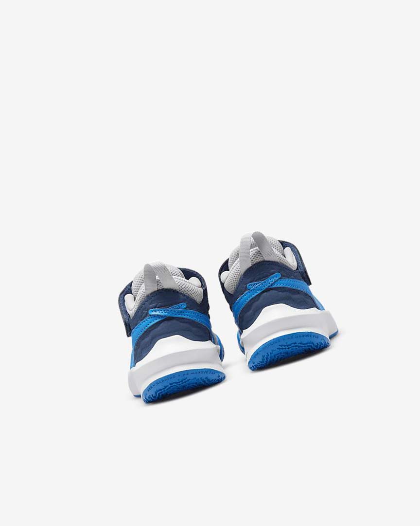 Grey / Navy / Green / Blue Nike Team Hustle D 10 Boys' Basketball Shoes | CA_2476