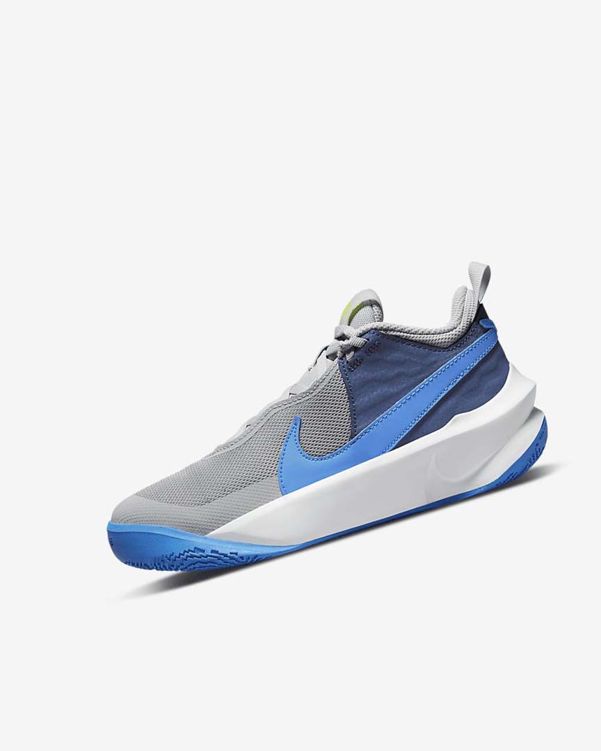 Grey / Navy / Green / Blue Nike Team Hustle D 10 Girls\' Basketball Shoes | CA_5003