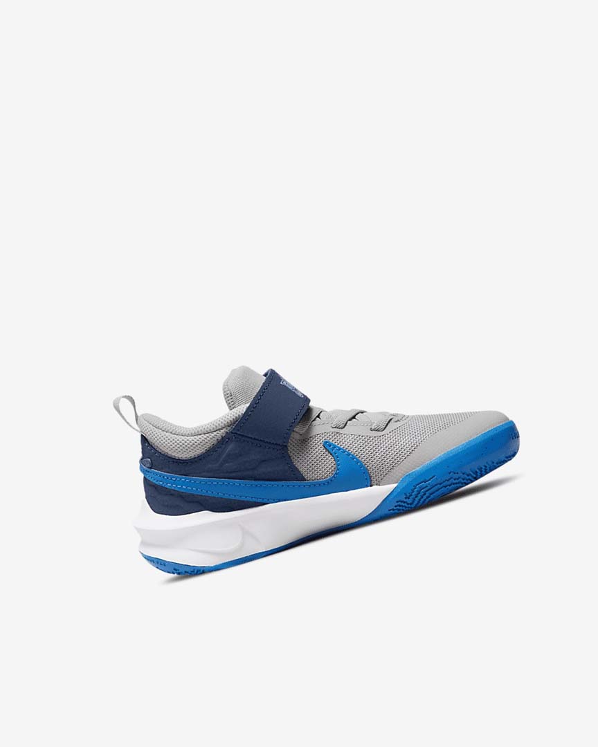 Grey / Navy / Green / Blue Nike Team Hustle D 10 Girls' Basketball Shoes | CA_5283