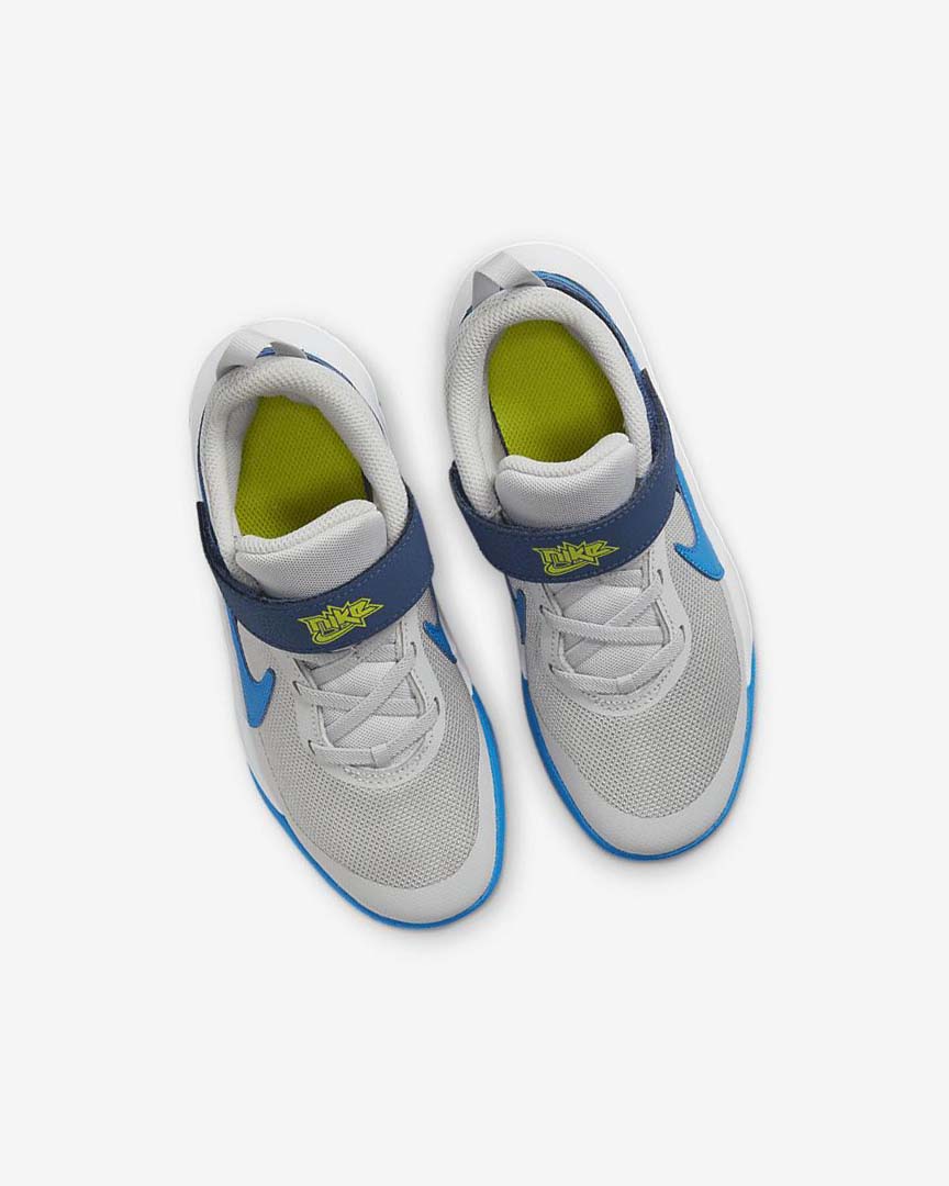Grey / Navy / Green / Blue Nike Team Hustle D 10 Girls' Basketball Shoes | CA_5283