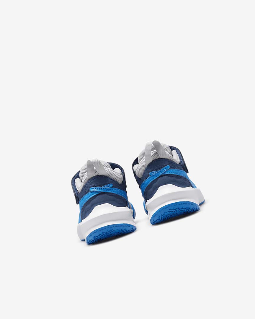 Grey / Navy / Green / Blue Nike Team Hustle D 10 Girls' Basketball Shoes | CA_5283