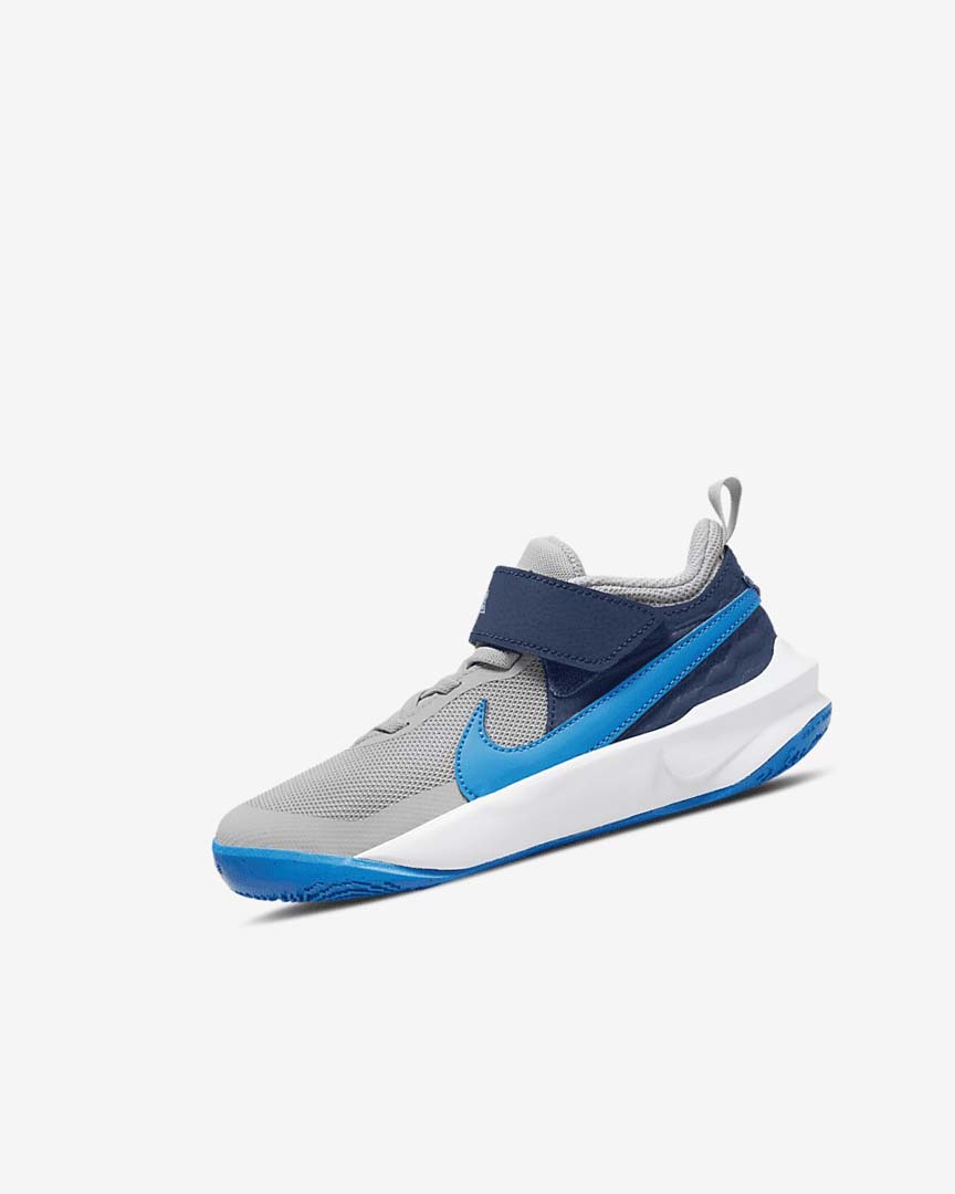Grey / Navy / Green / Blue Nike Team Hustle D 10 Girls\' Basketball Shoes | CA_5283