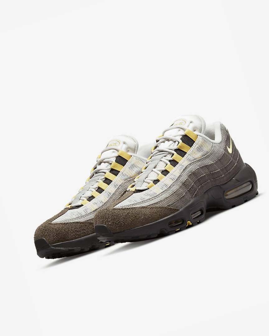 Grey / Olive Grey Nike Air Max 95 Men's Casual Shoes | CA_5493