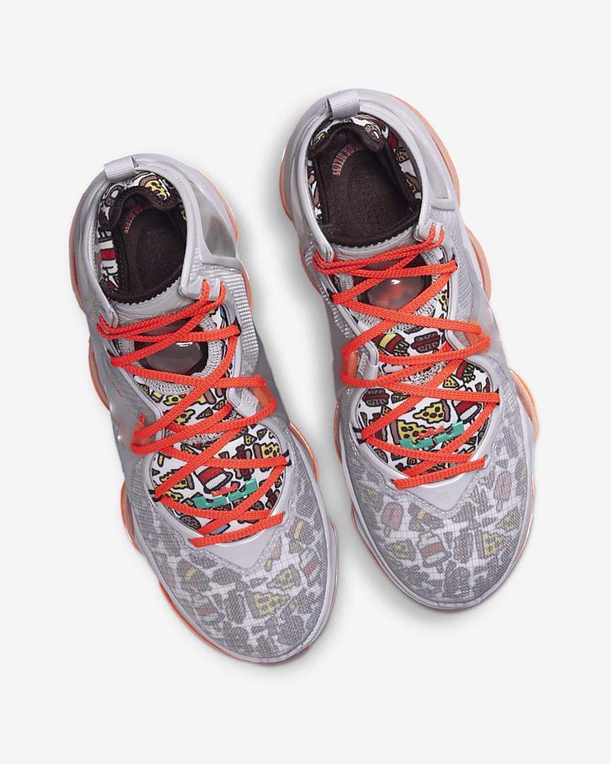 Grey / Orange / Light Red / Green Nike LeBron 19 Women's Basketball Shoes | CA_5544