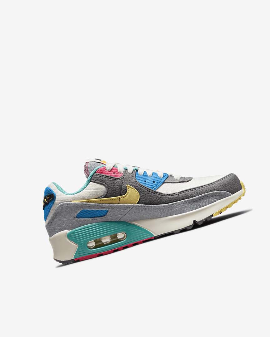 Grey / Pink Nike Air Max 90 Boys' Casual Shoes | CA_3275