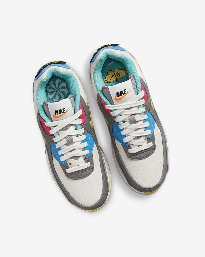 Grey / Pink Nike Air Max 90 Boys' Casual Shoes | CA_3275