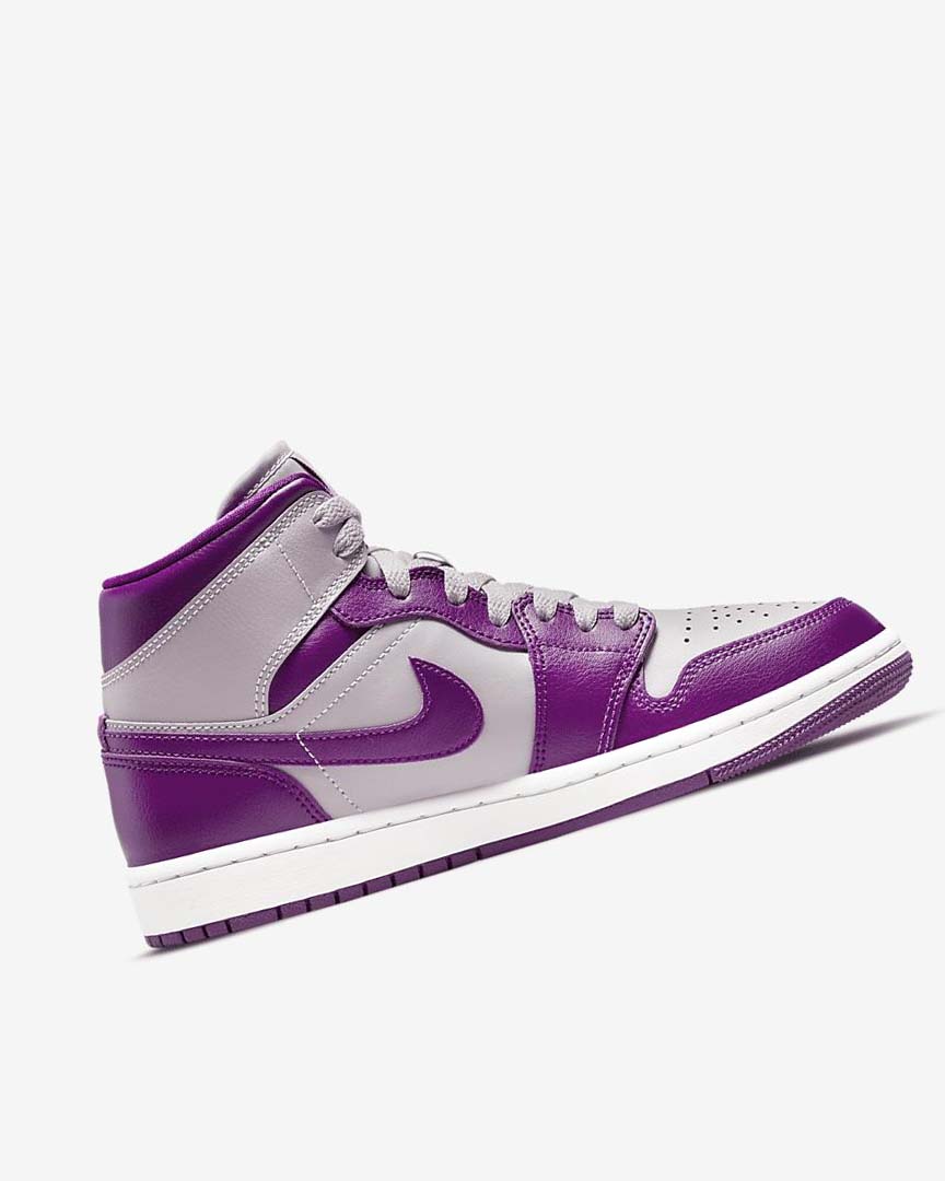 Grey / Red Purple Nike Air Jordan 1 Mid Women's Sneakers | CA_5211