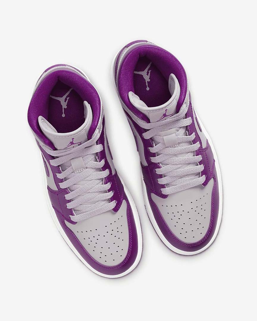 Grey / Red Purple Nike Air Jordan 1 Mid Women's Sneakers | CA_5211