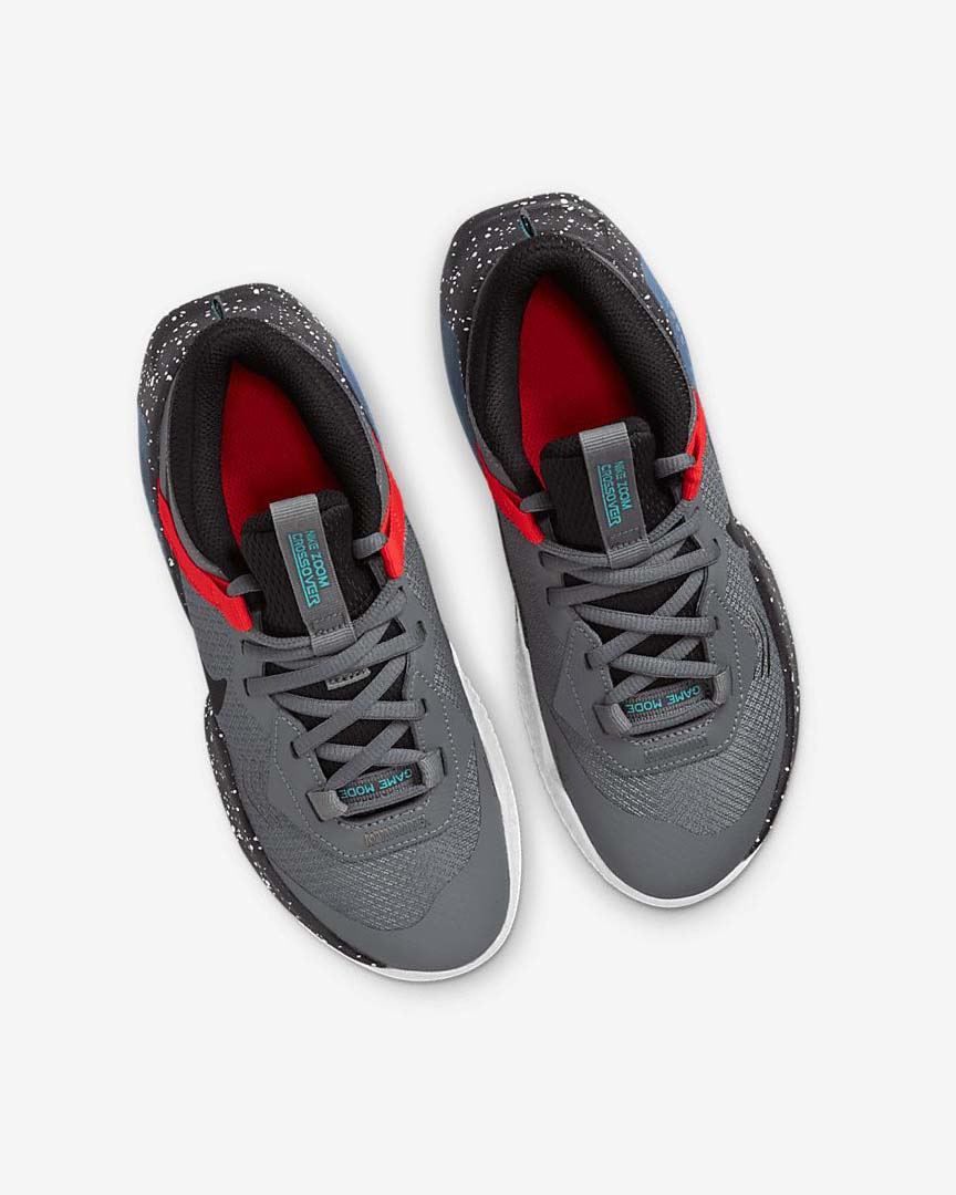 Grey / Red / Turquoise / Black Nike Air Zoom Crossover Girls' Basketball Shoes | CA_2761