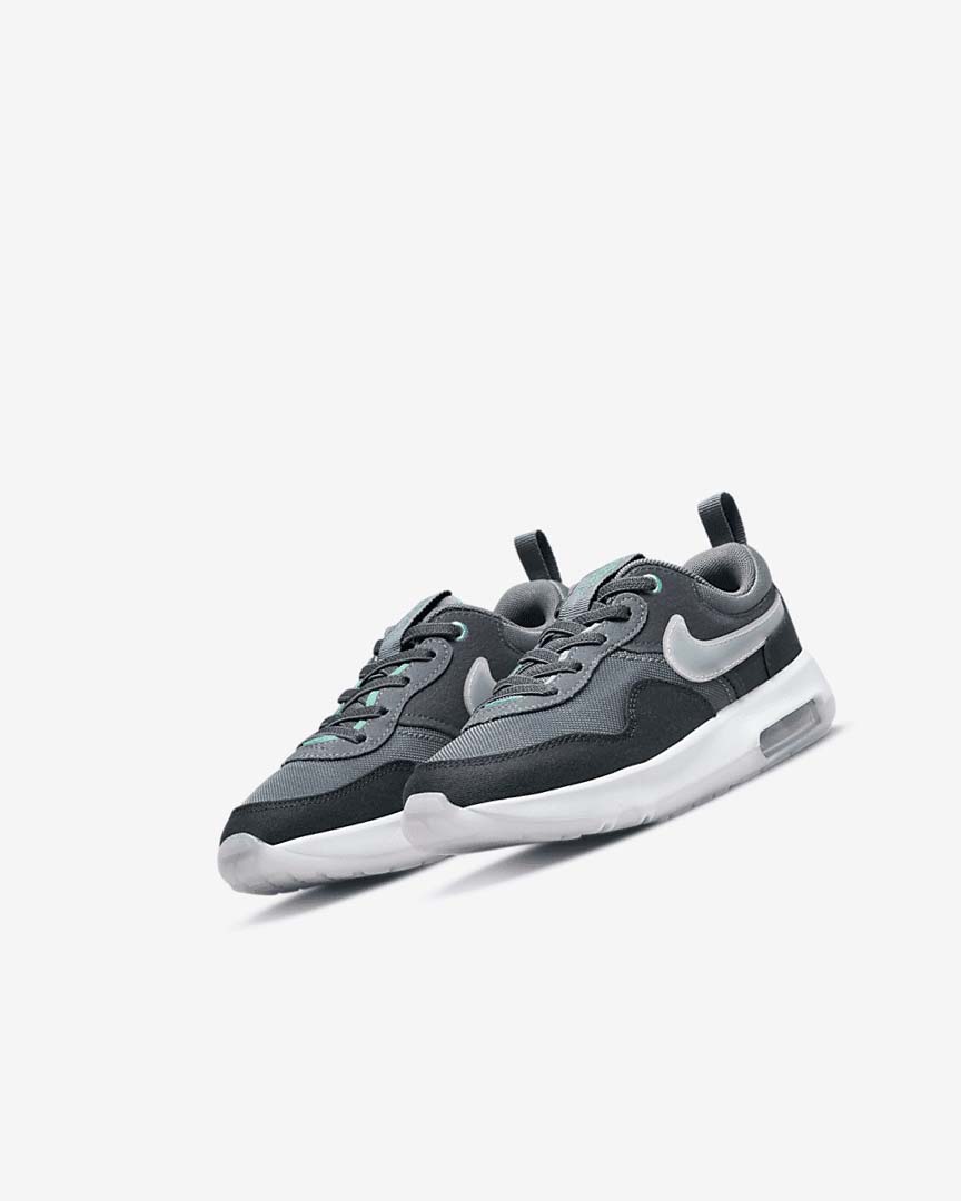 Grey / Turquoise / Dark Grey / Black Nike Air Max Motif Girls' Shoes | CA_2486